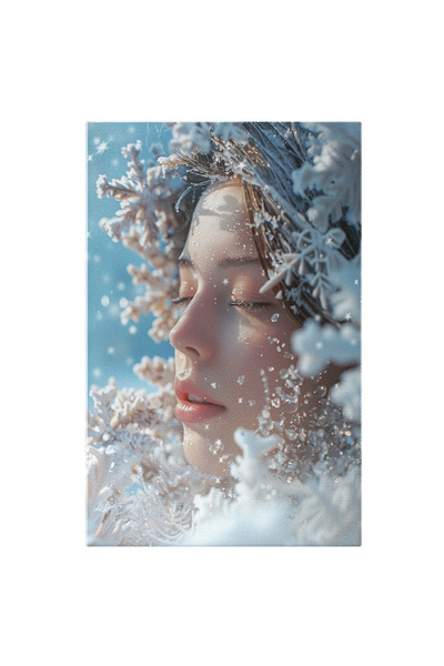 StoryGift Romania Tablou Canvas: Fata Iernii, O Fata Cu Fulgi De Zapada Acope...