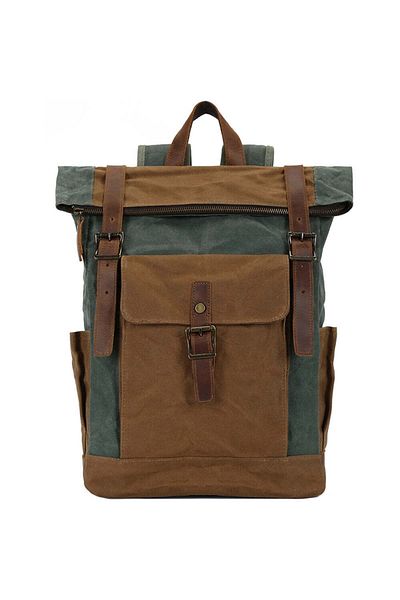 JOLAR. Unisex backpack for travel, hiking, vintage retro style, waterproof, JOLAR. YD-7951 Green