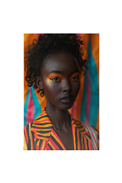 StoryGift Romania Tablou Canvas Black Girl Cu Fard Porotcaliu Si Ochii Negri ...