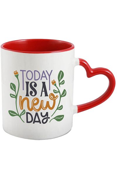 StoryGift Romania Mug With Text in English Today is a New Day, Happy, Motivational Quote, Ceramic,, With, STG.