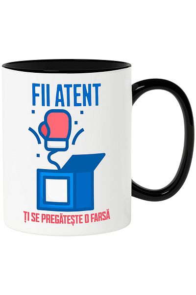 StoryGift Romania Mug Be careful, there's a prank coming your way April Fool's Day, 330ml, Ceramic with Black Handle, With, STG.
