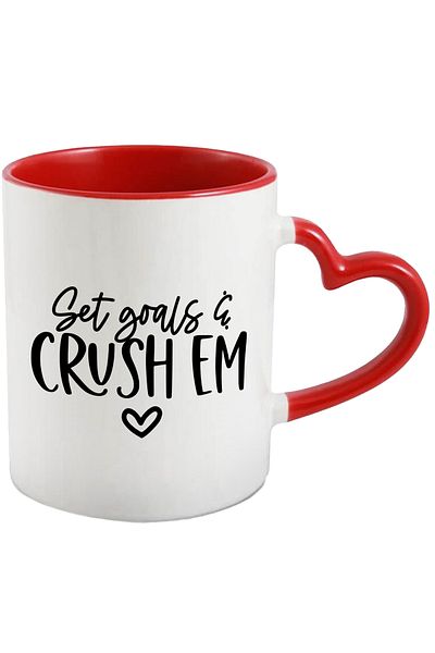 StoryGift Romania Mug with a heart and a message that encourages you to set goals and achieve them, With,STG.