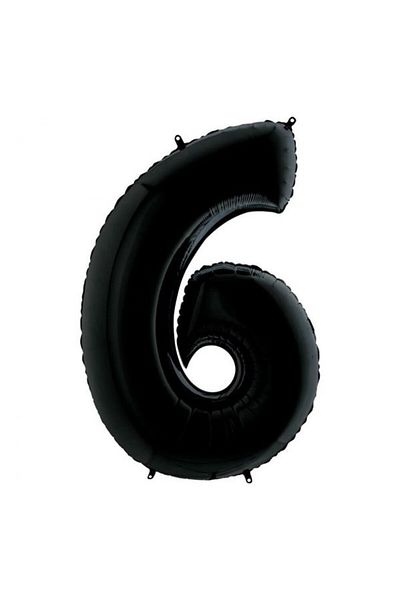 party mix Black Matte Number Foil Balloon 70 cm – Party & Birthday Ornament - Number Balloon