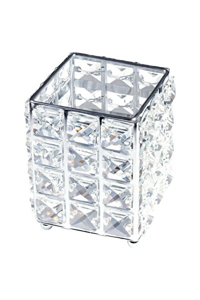 LUXORISE Crystal Star Silver Makeup Brush Holder,