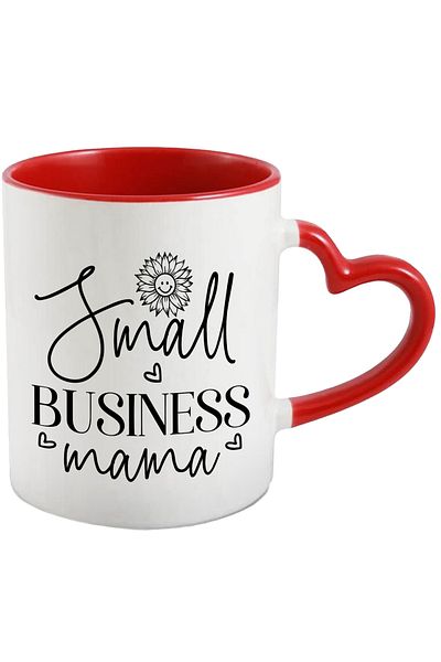 StoryGift Romania Heart mug for a mom who owns a small business - venture with Heart Handle, With,STG.