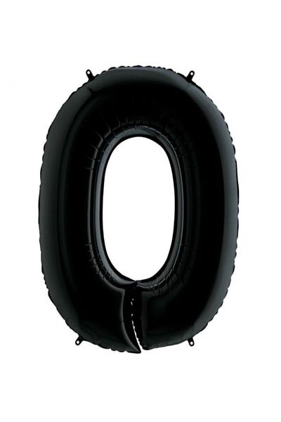 party mix Black Matte Number Foil Balloon 70 cm – Party & Birthday Ornament - Number Balloon