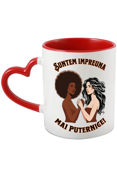 StoryGift Romania Mug Women Together Motivational Strong Equality, 330ml, Ceramic with Handle, With,STG.