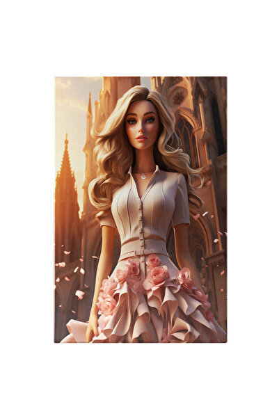 StoryGift Romania Tablou Canvas: Doll In Pink Papusa Imbracata In Roz Cu Ochi...