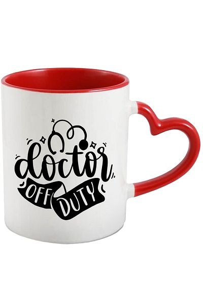 StoryGift Romania Mug for doctors who have finished their work schedule with Heart Handle Ro, Cu, STG.