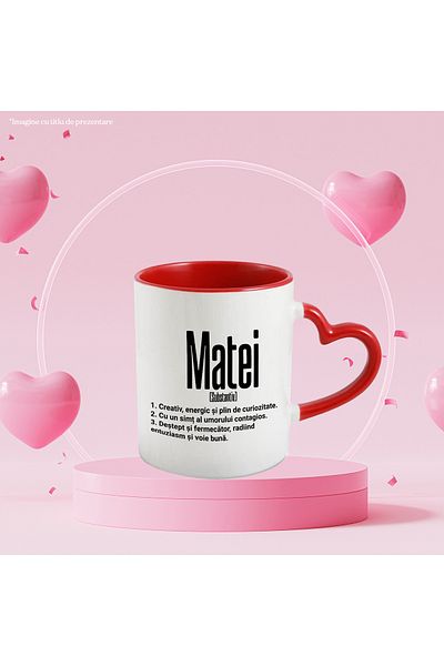StoryGift Romania Mug With The Name Matei, With Motivational Message, Creative, Energetic, Curious, Smart, , With ,STG.