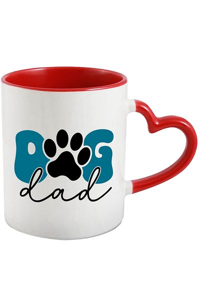 StoryGift Romania Mug with the text in English Dog Dad, Dog Dad, Dog Paw, Dad, Dog, , With ,STG .