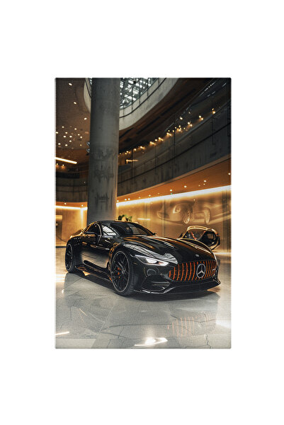 StoryGift Romania Tablou Canvas Sports Car Masina Sport Neagra Cu Portocaliu ...