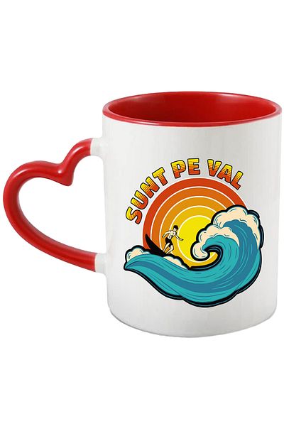 StoryGift Romania Mug I'm on the wave man on the surfboard, high wave sport, 330ml, Ceramic with Handle, With,STG.