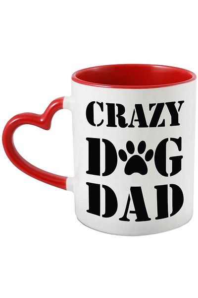 StoryGift Romania Mug for a dog-loving dad with the message in English "Crazy dog ​​dad" - neb, Cu,STG.