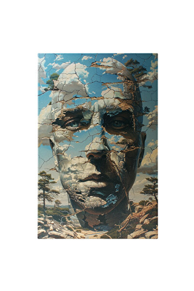 StoryGift Romania Tablou Canvas Figura Omeneasca Cu Ochii Albastri Puzzle Din...