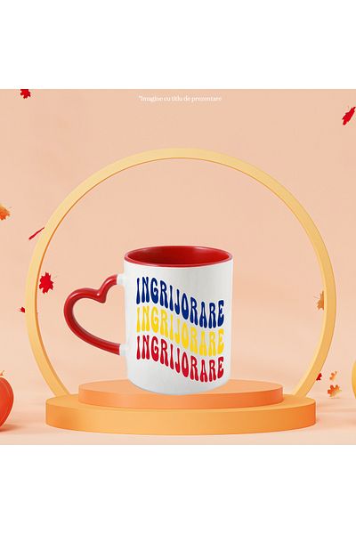 StoryGift Romania Mug The Word Worry, in the Colors of the Romanian Flag, Red, Yellow, Blue, with ,STG.