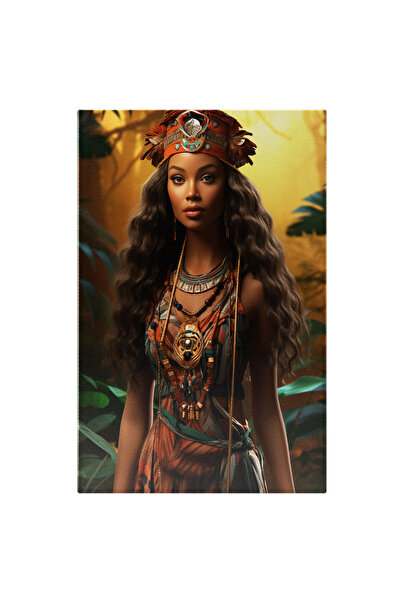 StoryGift Romania Tablou Canvas: Printesa Africana In Costum Traditional Mult...