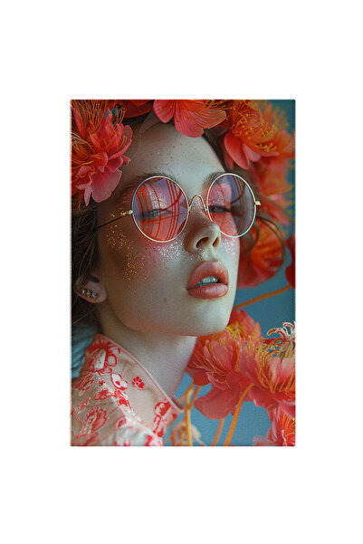 StoryGift Romania Tablou Canvas: Portret Feminin Frumusețe În Culori Și Ochel...