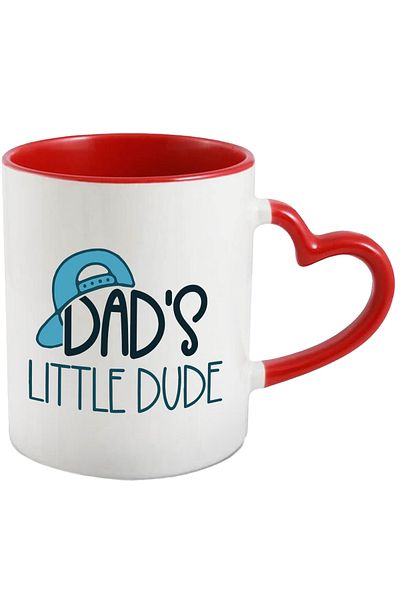 StoryGift Romania Mug with the Message in English Dad's Little Dude, Dad's Little Man, Blue Hat, With,STG.