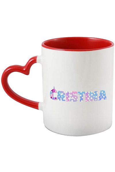 StoryGift Romania Mug With Name Cristina, Unicorn, Princess, Fairytale, Cute, 330ml, Ceramic c, With, STG.