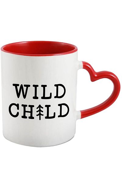 StoryGift Romania Mug With Text in English Wild Child, Fir, Arrow, Bold, Ceramic, 330ml, with, with, STG.