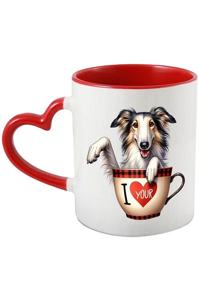 StoryGift Romania Mug with a puppy sitting in a cup, illustration, heart, appreciation, coffee, With,STG.
