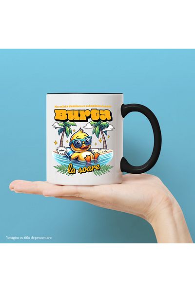 StoryGift Romania Mug There is no Sunday like the lazy duck in the sun, 330ml, Ceramic with Handle Ne, With, STG.