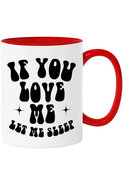 StoryGift Romania Mug for those who want to be left to sleep by their lovers with Red Handle, Cu Ma,STG.
