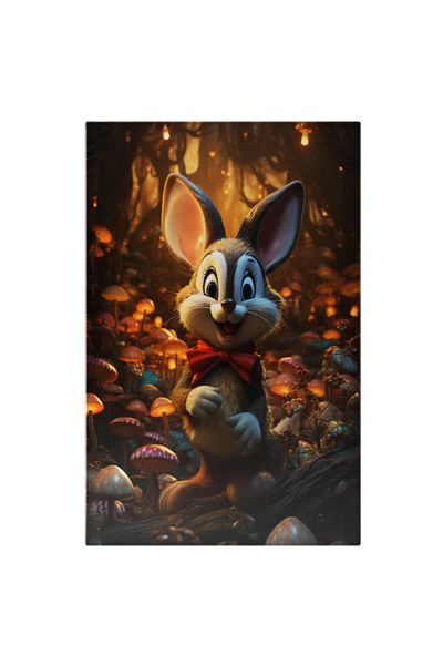 StoryGift Romania Tablou Canvas: Imaginea Unui Iepuras Vesel Intr-o Padure Cu...