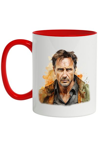 StoryGift Romania Liam Neeson Mug, Famous Actor, Movie Lovers, Multicolor 330 ml, Ceramic, With ,STG.