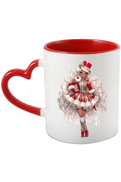StoryGift Romania Mug with a cute face | like a Santa Claus | illustration | long white hair | dress, With ,STG.