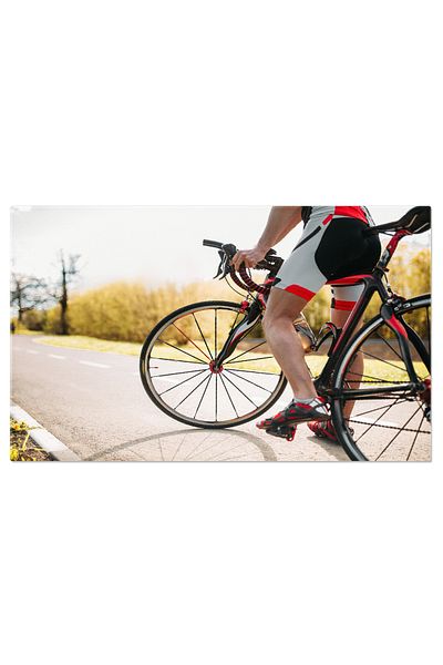 StoryGift Romania Canvas Painting 90 x 60CM Cyclist with Helmet and Equipment in Bicycle Training, sp,STG.