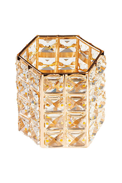 LUXORISE Crystal Rich Gold Makeup Brush Holder,