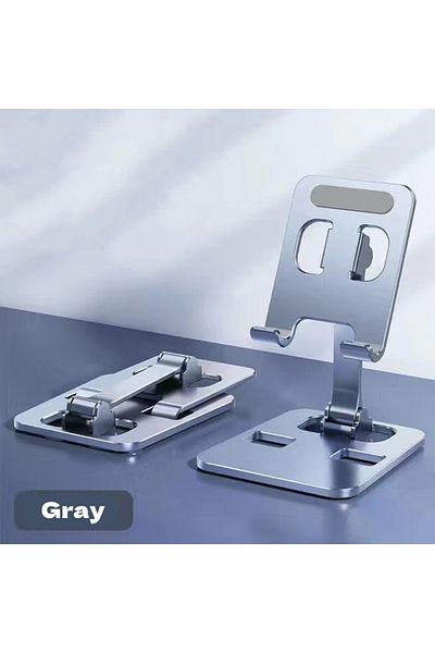 Choice حامل هاتف وتابلت محمول باللون الرمادي من سبائك الألومنيوم لأجهزة iPad وMipad وSamsung Tab وMatepad وحامل تثبيت Adju