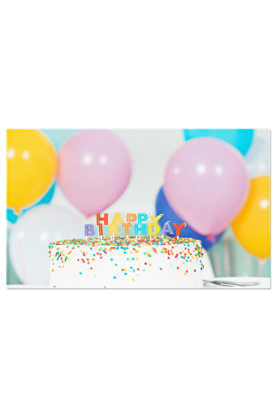 StoryGift Romania Tablou Canvas Tort De Aniversare Delicios Cu Lumanari Si Urari De La Multi Ani Un Festin Festiv