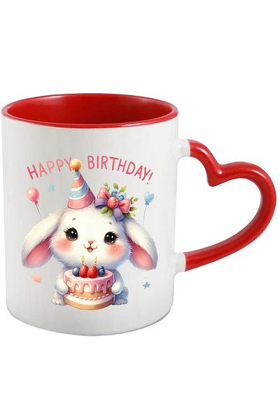 StoryGift Romania Mug with a cheerful bunny | happiness | anniversary | cake | birthday | world, With ,STG