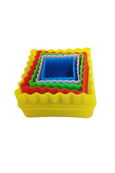 BV Set of 5 Square cookie cutters, for biscuits or donuts, 7 cm, 518COF