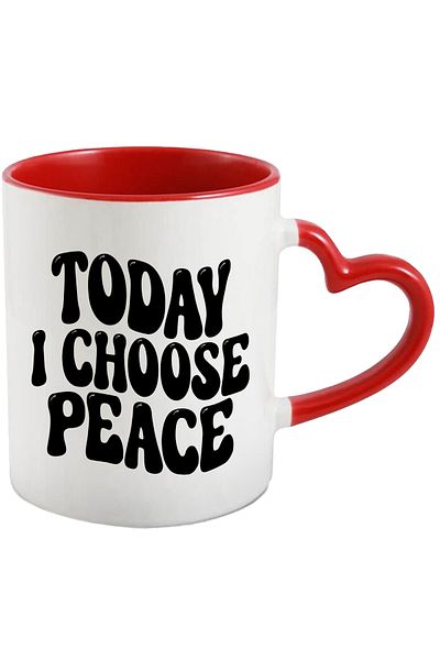 StoryGift Romania Mug with the text "Today I choose peace" - today I choose peace and quiet with Heart Handle Ro, Cu, STG.