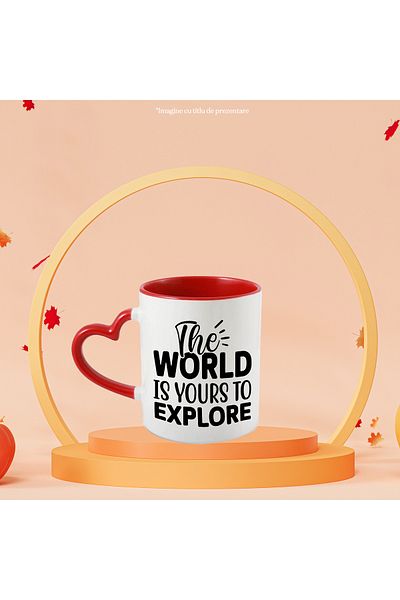 StoryGift Romania Mug with the message "The world is yours to explore" - the world is yours to explore, With ,STG.