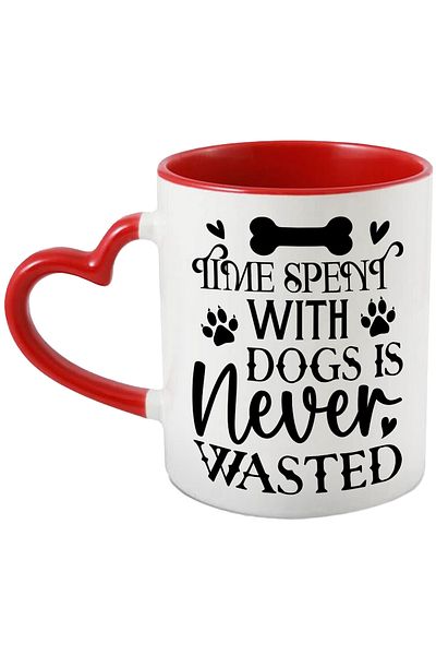 StoryGift Romania Cana Cu Mesajul "time Spent With Dogs Is Never Wasted" - Timpul Petrecut Cu Cain, Cu ,stg