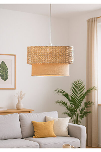 HOMİNG Exclusive Rattan Örme Tasarım Sarkıt-kumaş Iç Kısım Ayd-3181