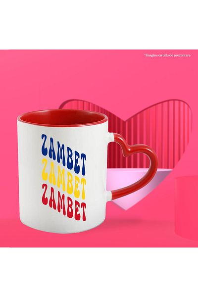 StoryGift Romania Mug The Word Smile, in the Colors of the Romanian Flag, Red, Yellow, Blue, Te, Cu, STG