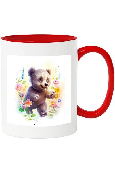 StoryGift Romania Mug with a happy teddy bear | illustration | in nature | childhood | doesn't stay still, With ,STG.