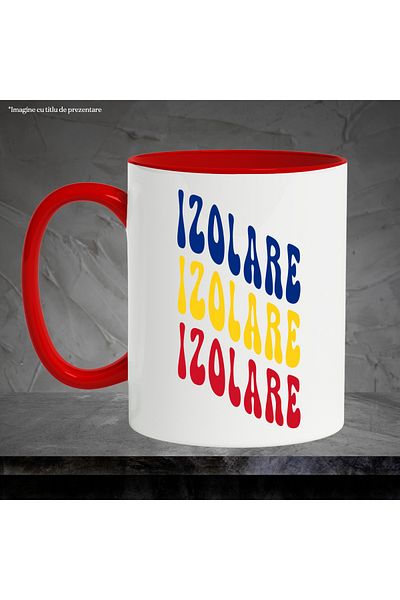 StoryGift Romania Mug The Word Isolation, in the Colors of the Romanian Flag, Red, Yellow, Blue, T, With, STG.
