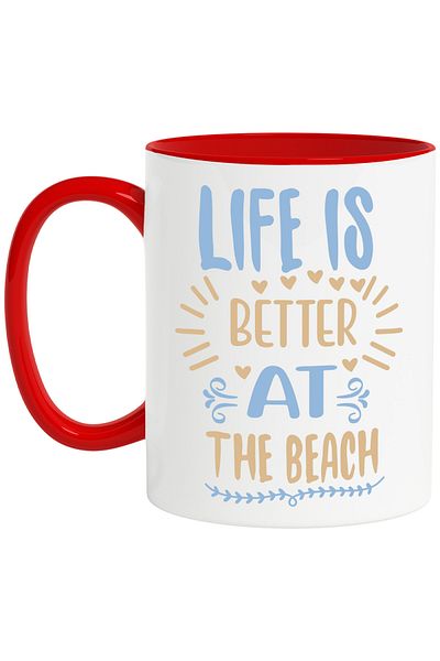 StoryGift Romania Mug with the message "Life is better at the beach" - life is better on the beach horse, With,STG.