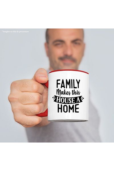 StoryGift Romania Mug with the message "Family turns this house into a "home"" - love sacrifice, With ,STG