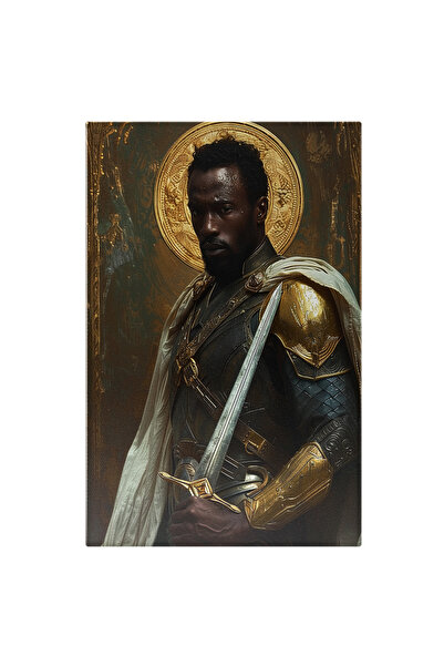 StoryGift Romania Tablou Canvas: Portret Artistic Cu Cavaler Și Sabie În Armu...