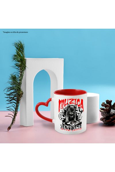 StoryGift Romania DJ cat mug, music makes me sleep peacefully, cat lovers, 330ml, Sky, With, STG