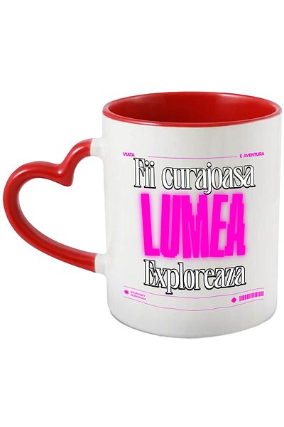StoryGift Romania Motivational Mug For Women Text Be Brave Explore The World, 330ml, Ceram, With ,STG.