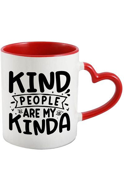 StoryGift Romania Bee Mug For Those Who Prefer To Have Good People Around With Heart Handle, Left